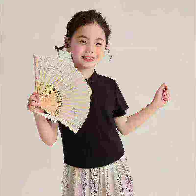 About 260 Pcs Big Kids Summer Chinese Style Cotton T-shirts - Image 1