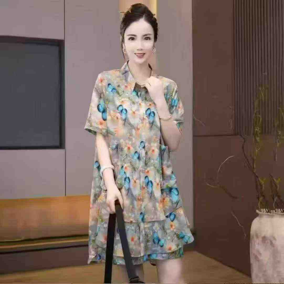 Clearance 1568 Sets Fashion Loose Button Shirt & Shorts Two Piece Set - Image 1