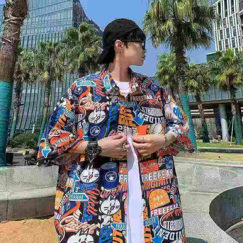 460PCS Hawaiian Printed Short Sleeve Shirts - Image 1