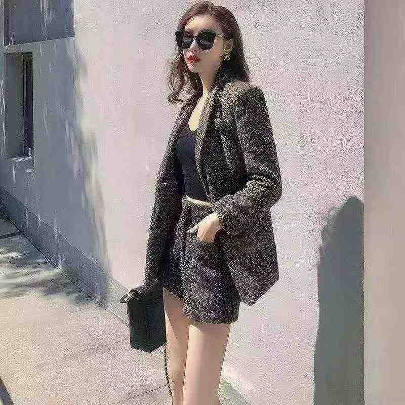 152 Sets Recycled Wool Tweed Blazer & Shorts Two-piece Set - Image 1