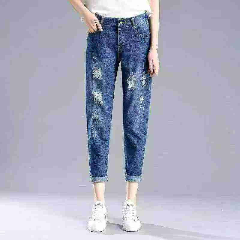 Women's High Waist Ripped Loose Harem Jeans 187 Pieces Sizes S-XXL - Image 1