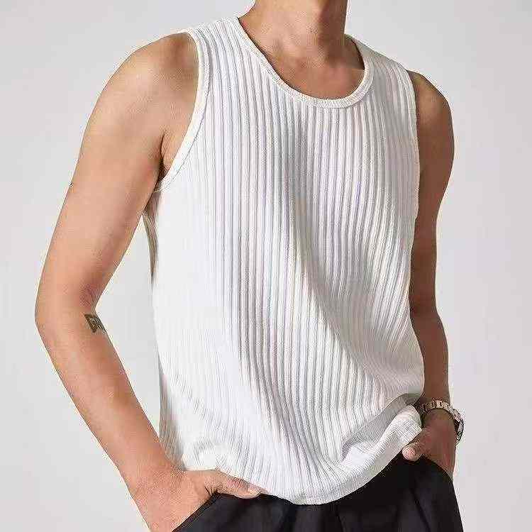 New Summer Men's Casual Loose Ice Silk Stretch Tank Top 355pcs - Image 1
