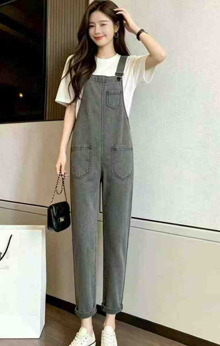 98 Pcs Spring Summer Vintage Washed Cotton Denim Overalls - Image 1