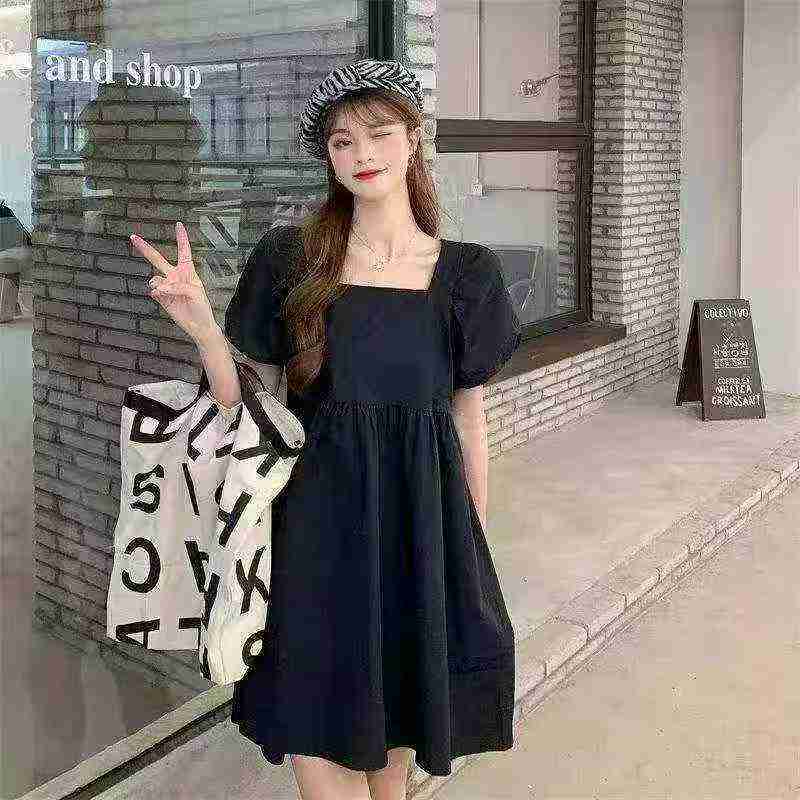 76 Pcs Recycled Korean Style Square Neck Fashion Little Black Dress - Image 1