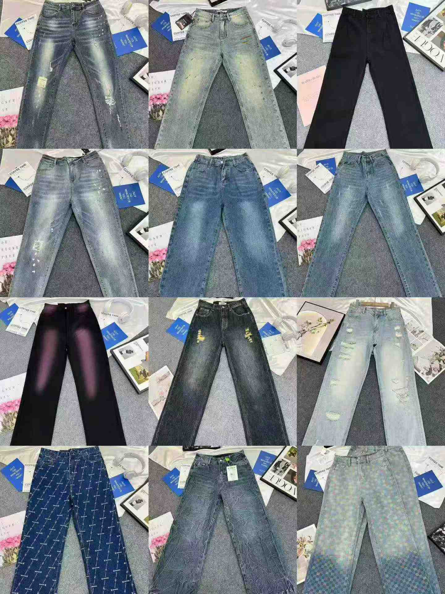 7280 Pieces American High Street Men's Straight Jeans Stock Wholesale - Image 1