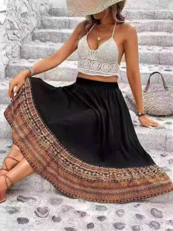 48 Pcs Woven Vacation Style Long Skirts - Image 1
