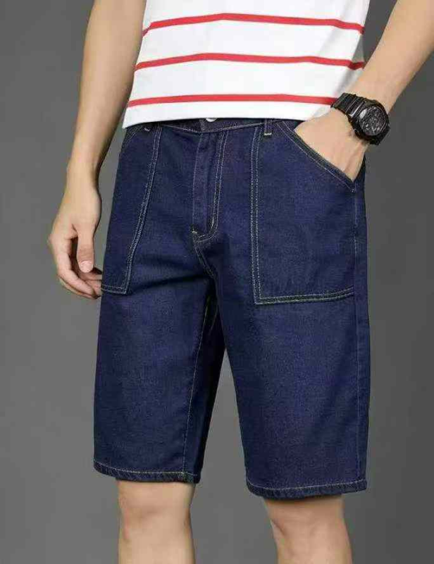 Summer New Business Casual Loose Straight Men's Denim Shorts, 1300 Pieces - Image 1