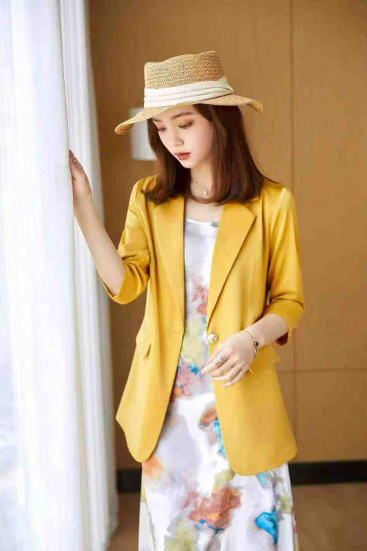High Quality Women's Mid-sleeve Acetate Blazer, 4 Colors, S-4XL, 630 Pcs, Independent Packaging - Image 1