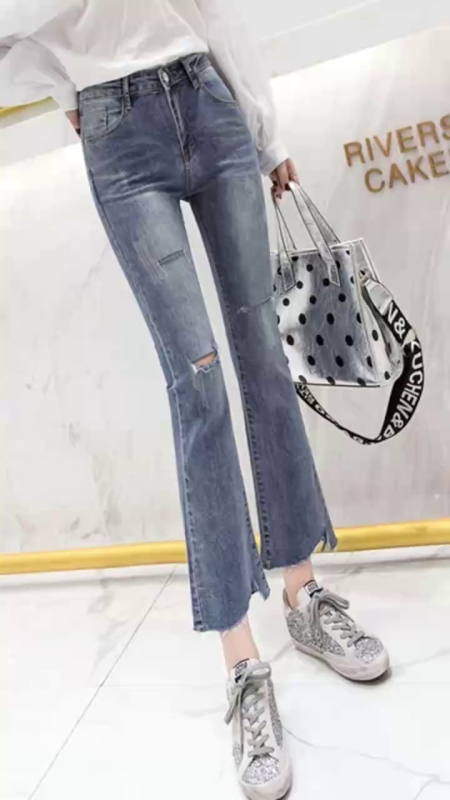 7800 piezas de jeans acampanados lavados para mujer, liquidación de existencias - Image 1