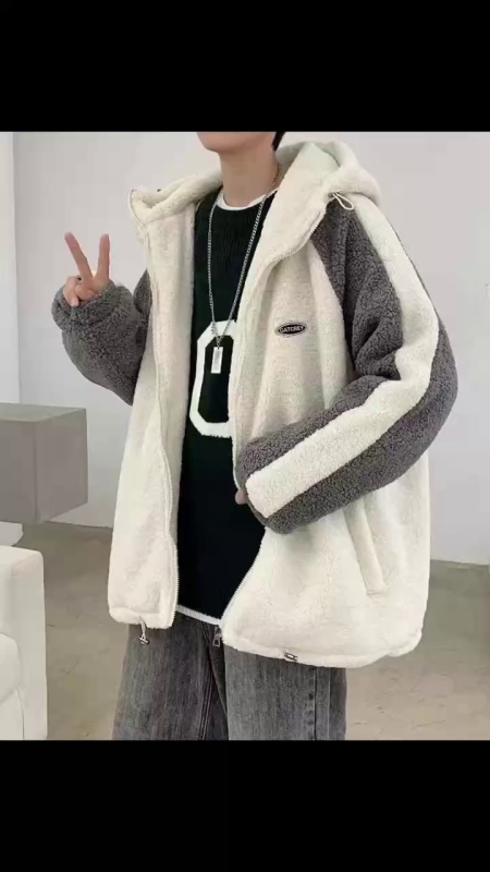 500 Pcs Men's Autumn Winter Fashion Lamb Wool Coats, Mixed Sizes M-3XL, Independent Packaging - Image 1