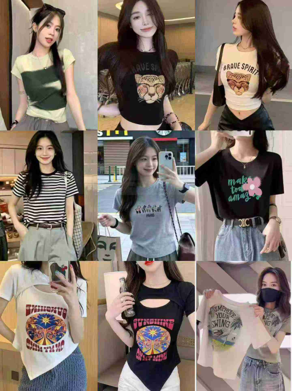 4000 Pcs American Style Spicy Girl Cotton T-Shirts Bulk Clearance - Image 1