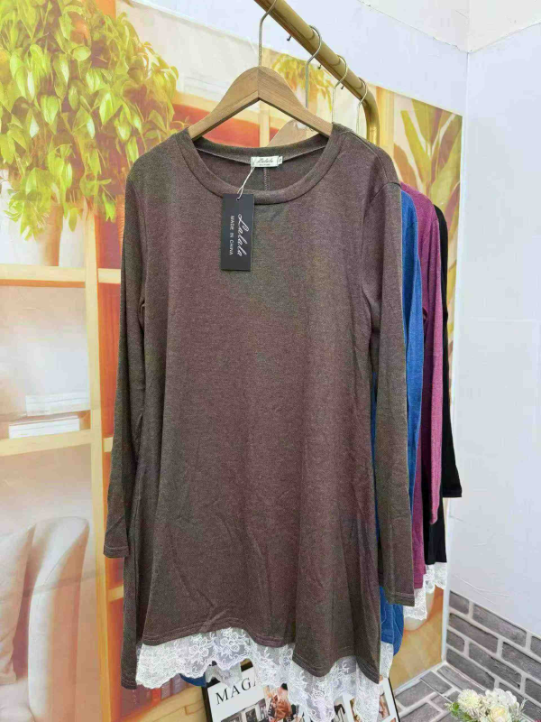 New Autumn Long Sleeve Lace Patchwork Women's Dress 143 Pcs - Image 1