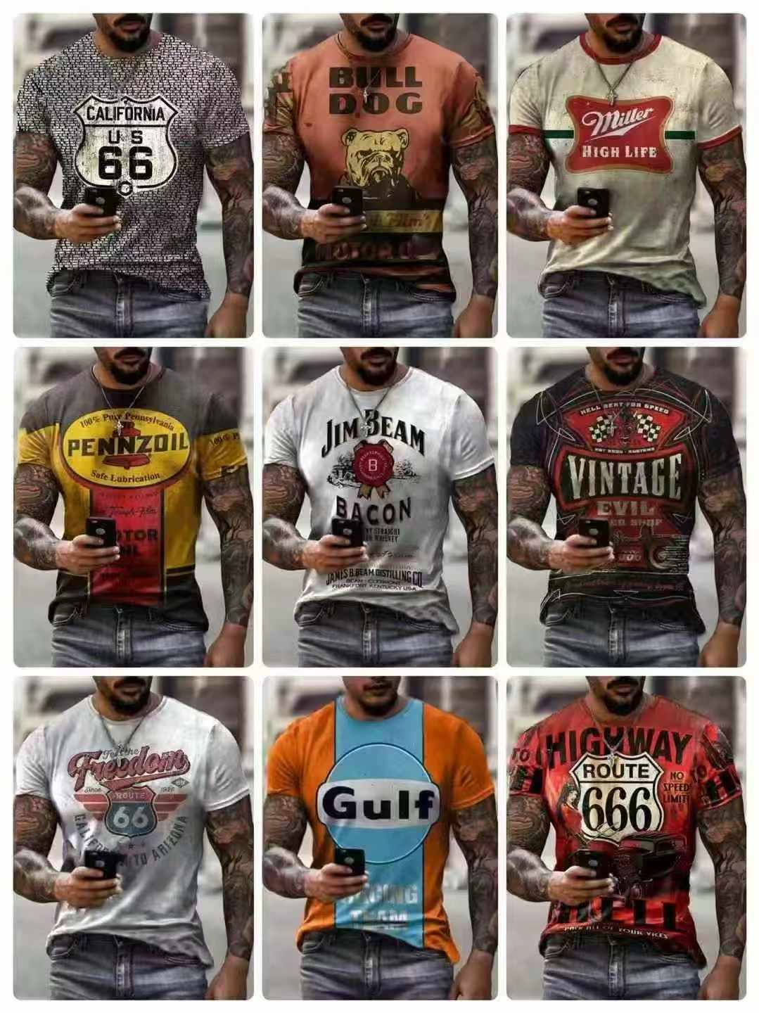 T-shirts d'été transfrontaliers à impression 3D, à coupe ample, col rond et manches courtes, 60 000 pièces - Image 3