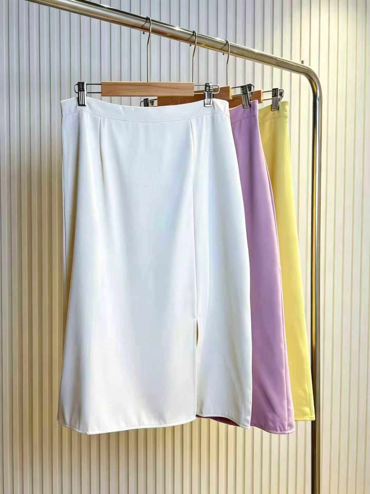 Plus Size High Waist Solid Split Midi A-line Skirts For Women 3500 Pieces - Image 6
