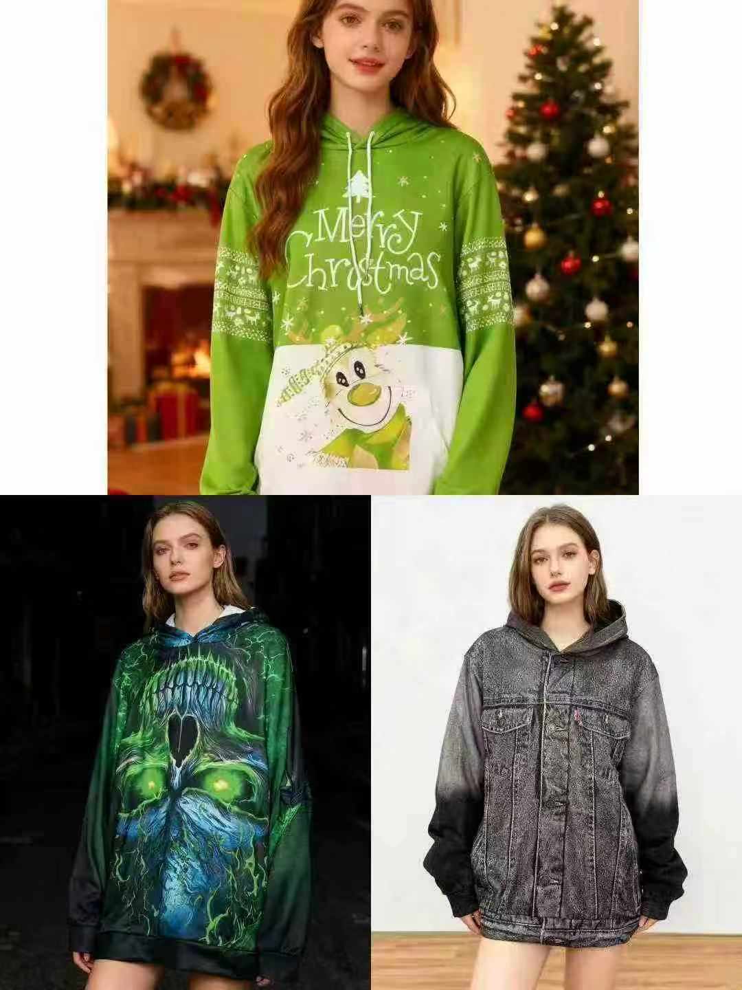 เสื้อฮู้ดดี้ยูนิเซ็กซ์ พิมพ์ลายดิจิทัล 3D สำหรับค้าขายข้ามแดน ขนาด S-6XL บรรจุแยกรายตัว จำนวนทั้งหมด 15,000 ตัว - Image 6