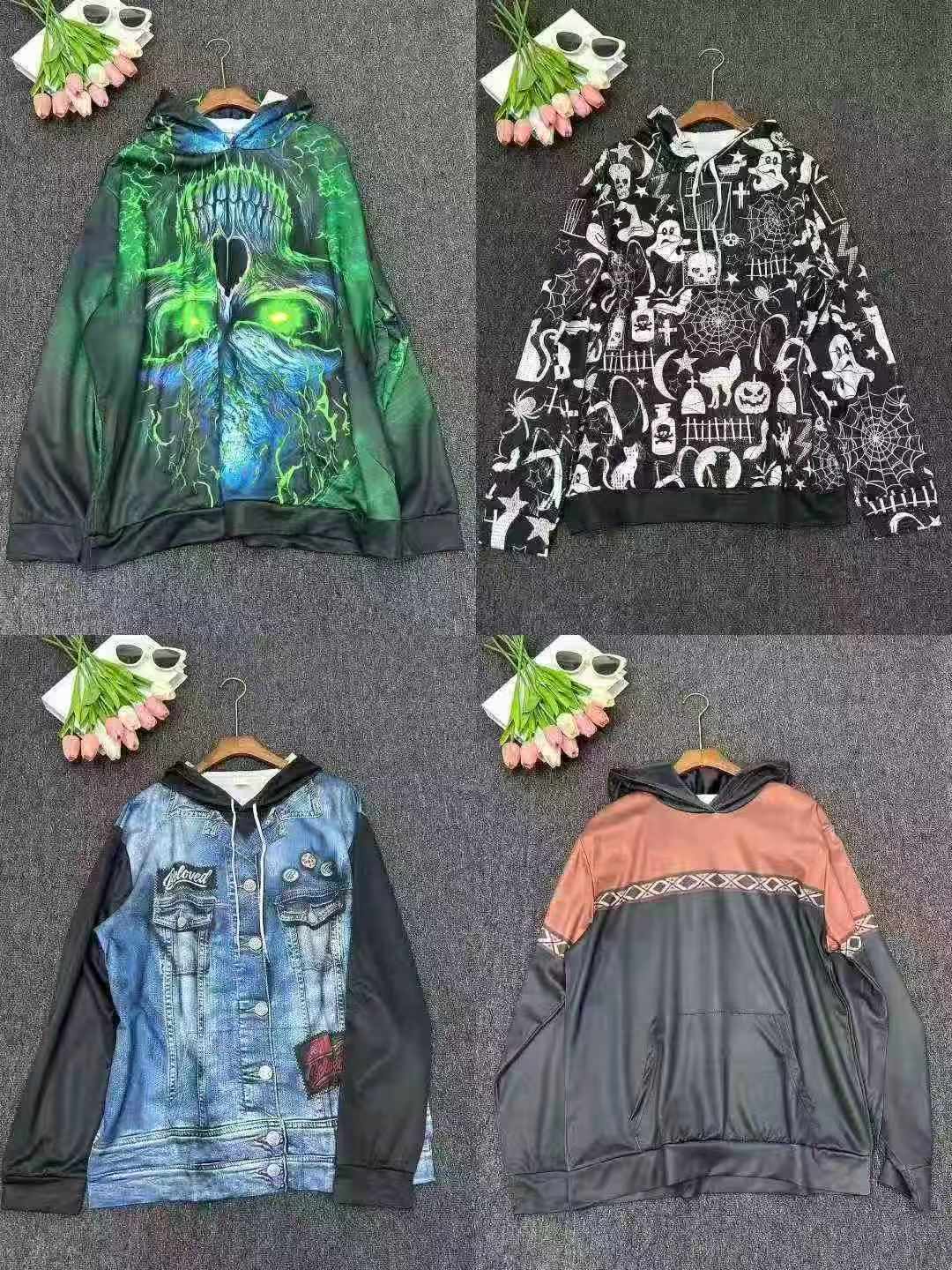 เสื้อฮู้ดดี้ยูนิเซ็กซ์ พิมพ์ลายดิจิทัล 3D สำหรับค้าขายข้ามแดน ขนาด S-6XL บรรจุแยกรายตัว จำนวนทั้งหมด 15,000 ตัว - Image 8