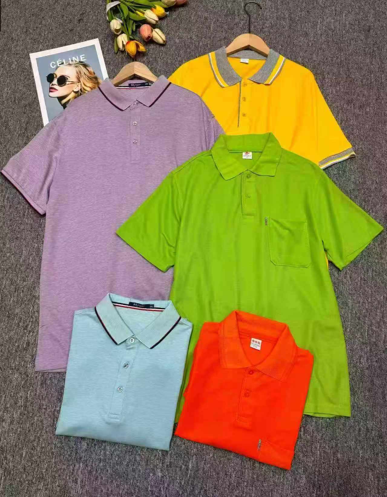 Baju-T Kerja Polo Lengan Pendek Bernafas Uniseks, Jumlah Keseluruhan 6000 Keping - Image 6