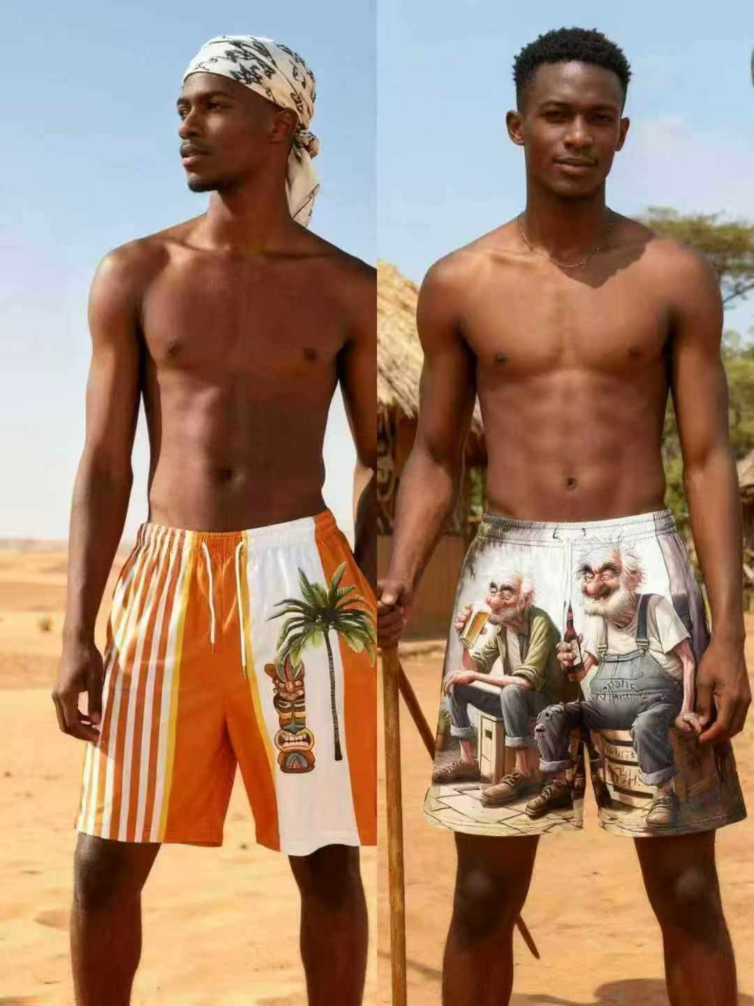 Suruali Fupi za Kawaida Zisizobana zenye Uchapishaji wa 3D za Mitindo Mpya za Ulaya na Marekani, Vipimo S-6XL, Vipande 15000, Ufungashaji wa Kila Kipande Kivyake - Image 3