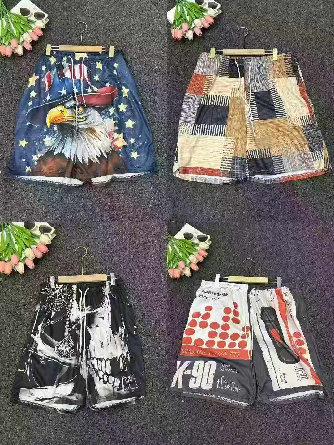Suruali Fupi za Kawaida Zisizobana zenye Uchapishaji wa 3D za Mitindo Mpya za Ulaya na Marekani, Vipimo S-6XL, Vipande 15000, Ufungashaji wa Kila Kipande Kivyake - Image 5
