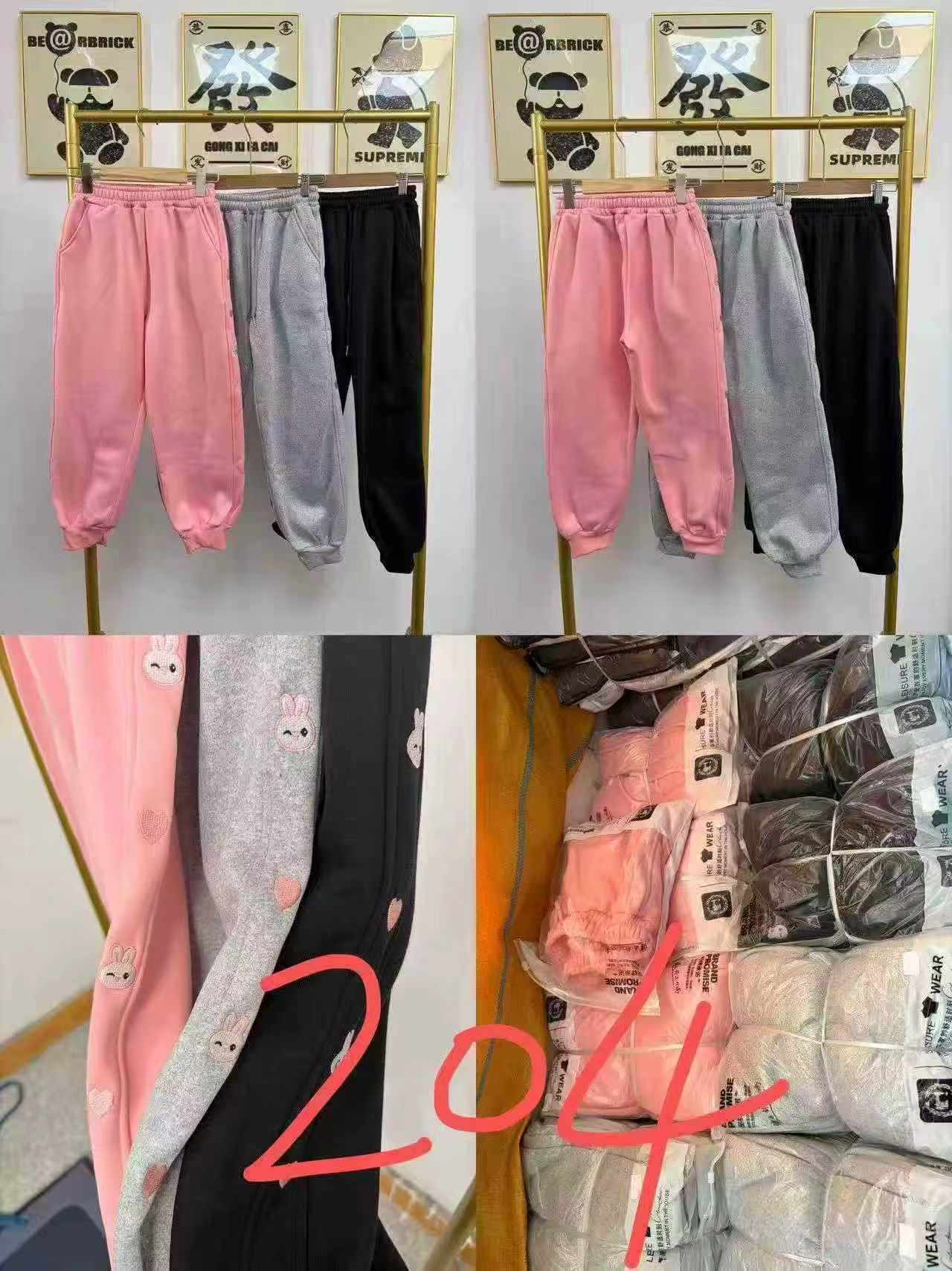 500 Pièces Pantalons de Jogging Enfants Automne-Hiver en Molleton Brodés - Image 5
