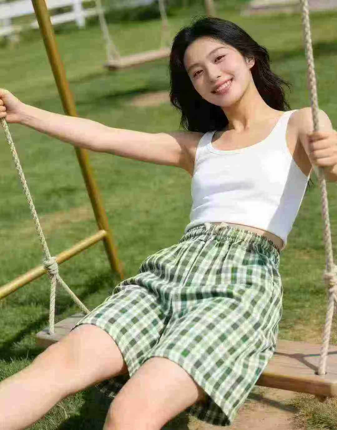 กางเกงขาสั้นลายสก๊อตทรงหลวม เอวสูง มีเชือกรัดเอว รวมทั้งหมด 715 ตัว - Image 6