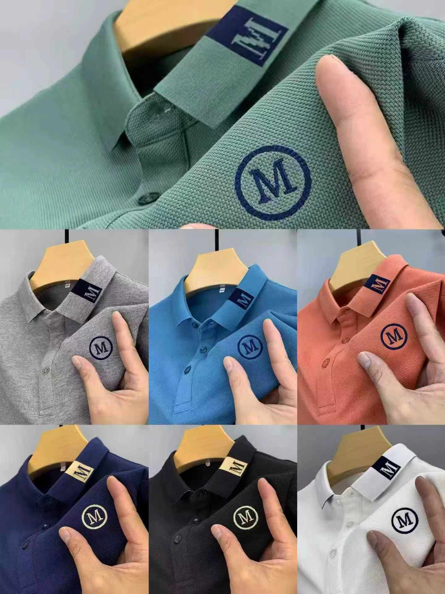 Shati za Polo za Mikono Mifupi za Wanaume zilizopambwa kwa Kudarizi, Zenye Miundo 12, Vipande 2600 - Image 2