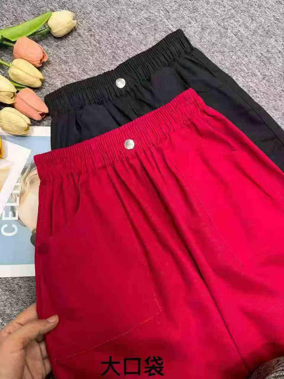 870 pièces Pantalons cargo en coton amples à multiples poches pour filles de grands enfants - Image 7