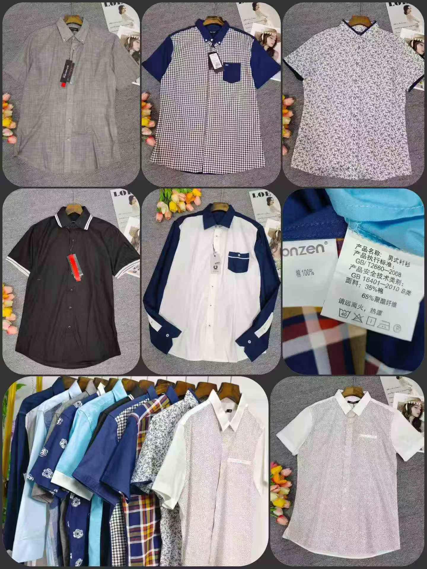 800 Peças de Camisas Masculinas de Manga Curta e Longa - Image 3