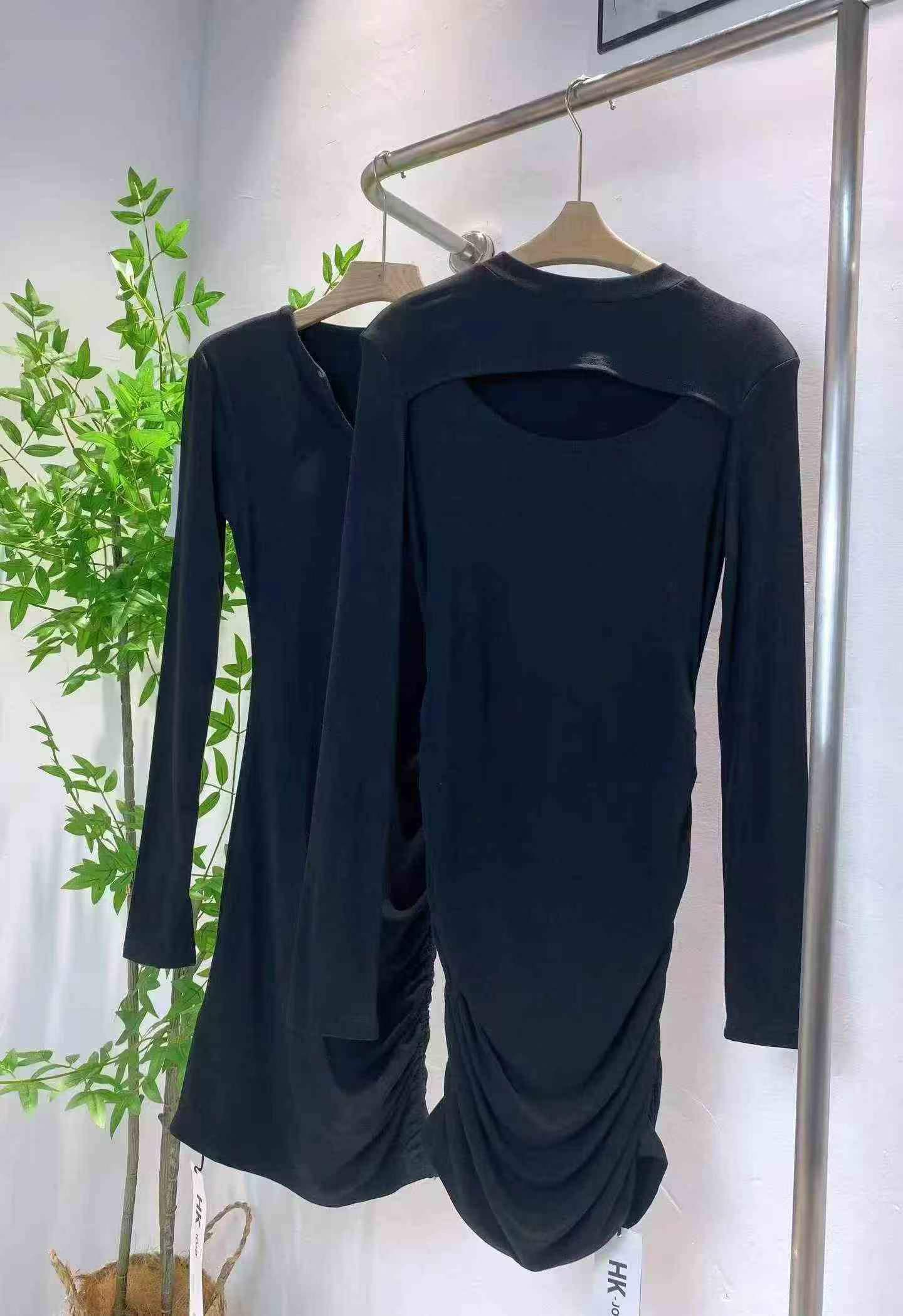 600 Keping Gaun Bodycon Langsing Lengan Panjang Berkerut Musim Bunga - Image 5