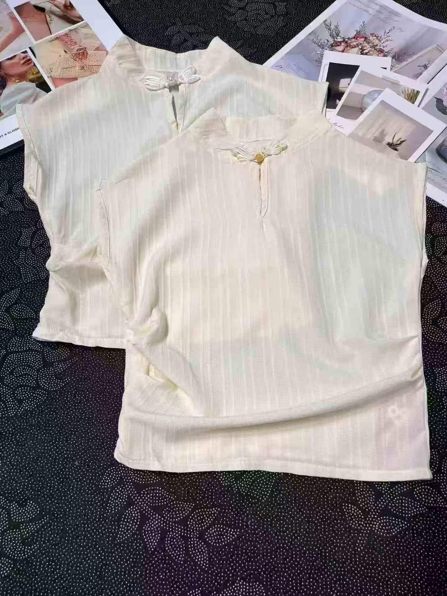 Blouses à manches courtes en coton et lin, environ 2100 pièces, taille unique, vente en gros de déstockage - Image 6