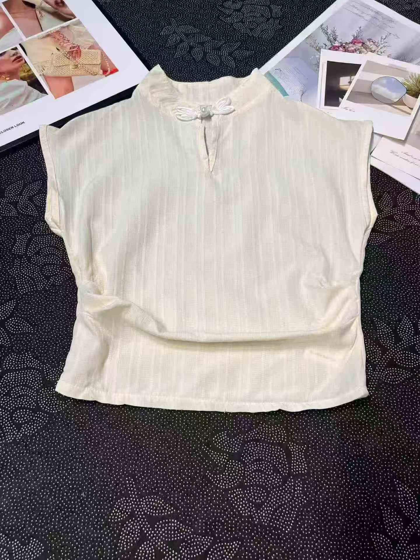Blouses à manches courtes en coton et lin, environ 2100 pièces, taille unique, vente en gros de déstockage - Image 7