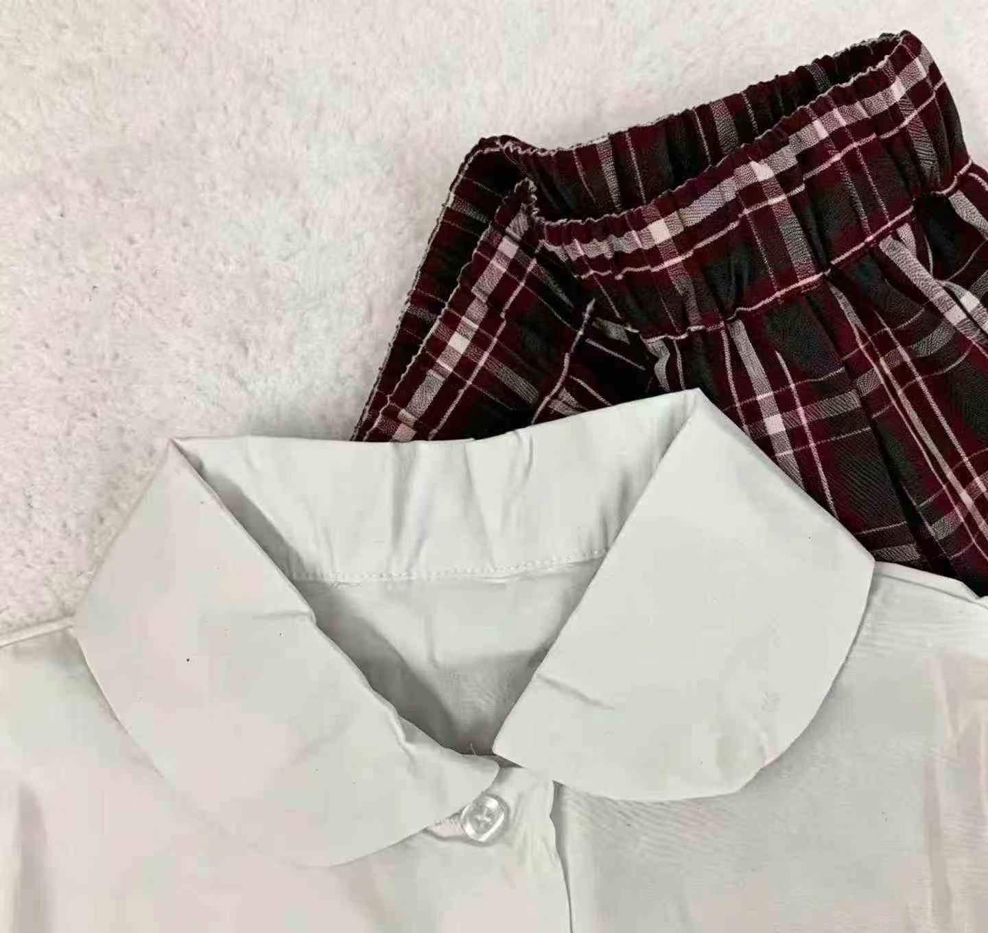8000 Set Kemeja Putih Kapas Musim Panas & Set Rok Anti-Gelincir Dengan Tag - Image 5
