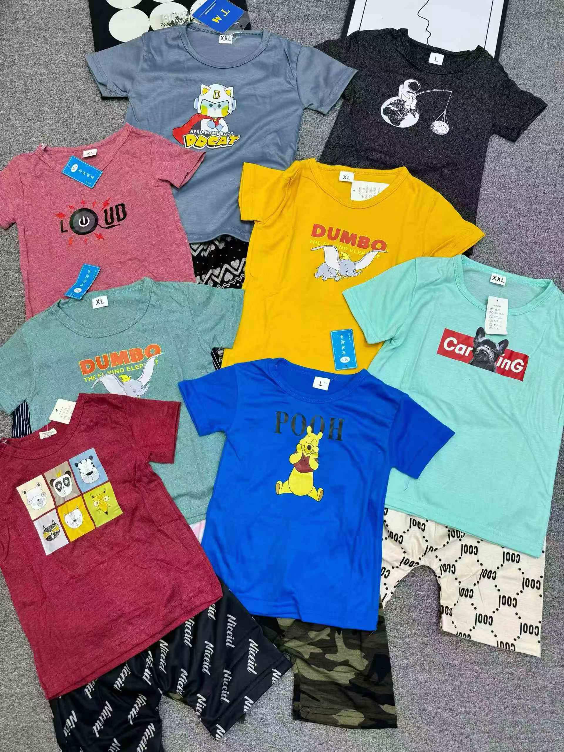 15000套新款夏季休闲糖果色儿童短袖套装 - Image 3