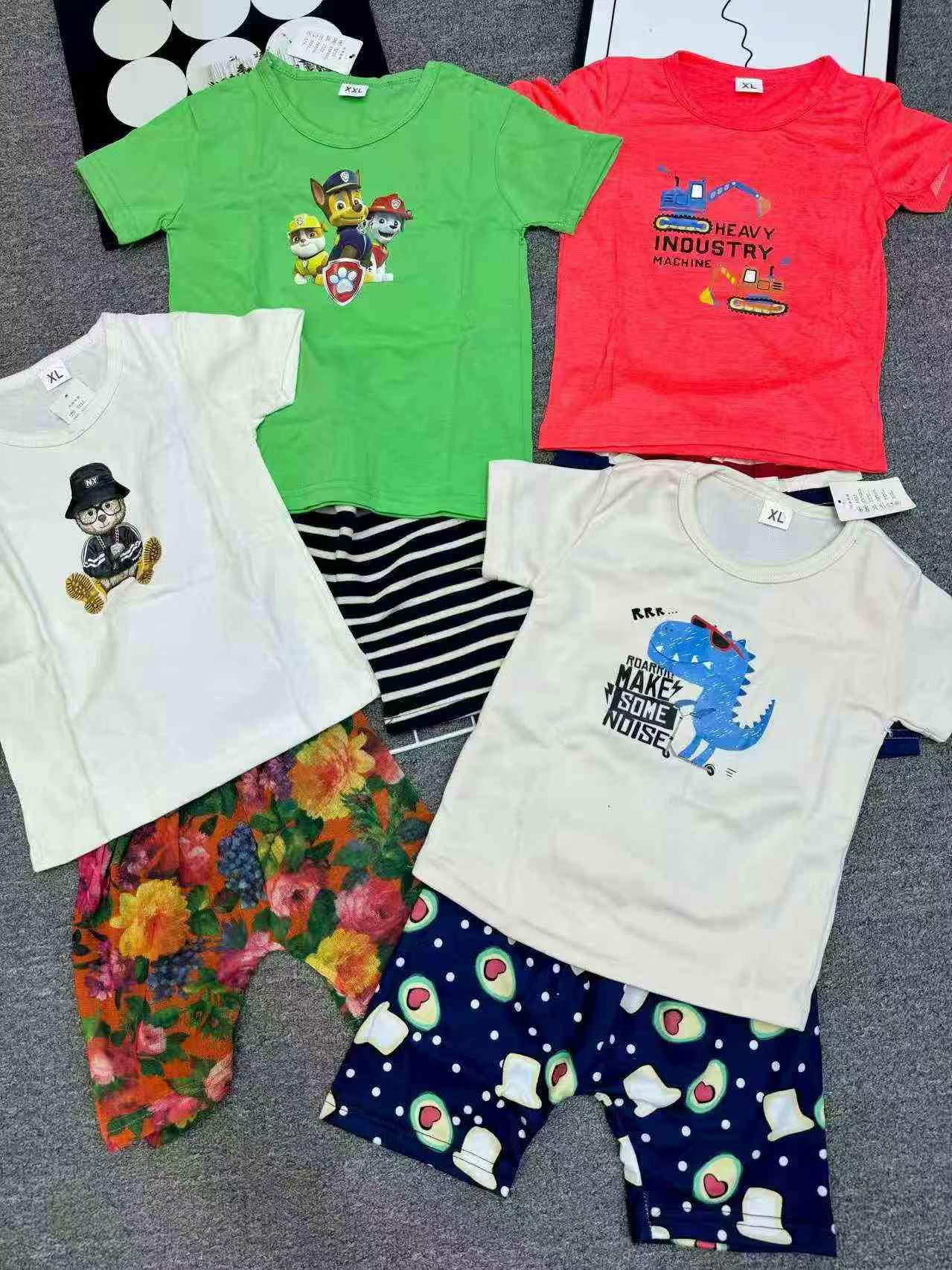 15000套新款夏季休闲糖果色儿童短袖套装 - Image 8