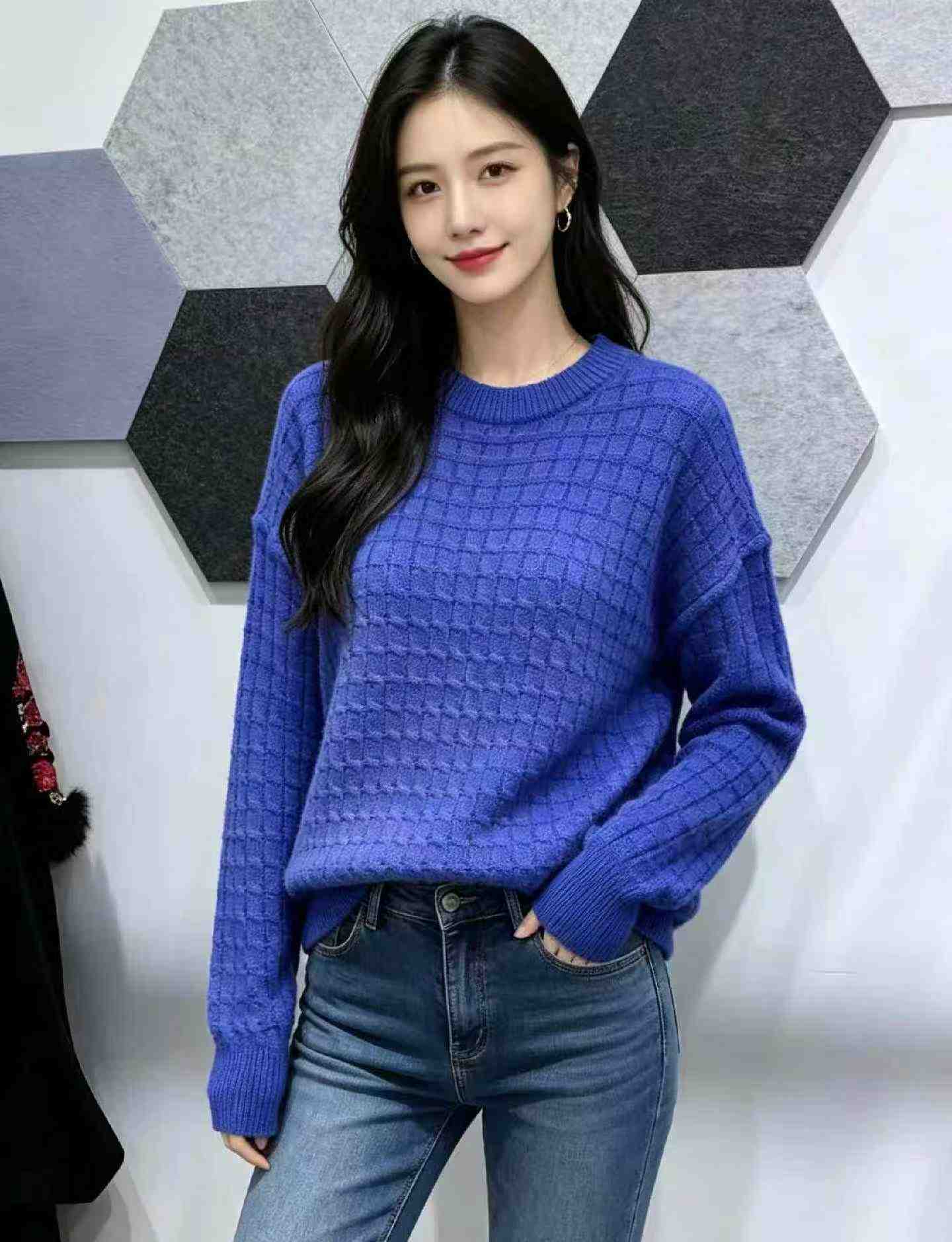 385 Pcs Autumn Winter New Korean Loose Crew Neck Pullover Sweater - Image 4