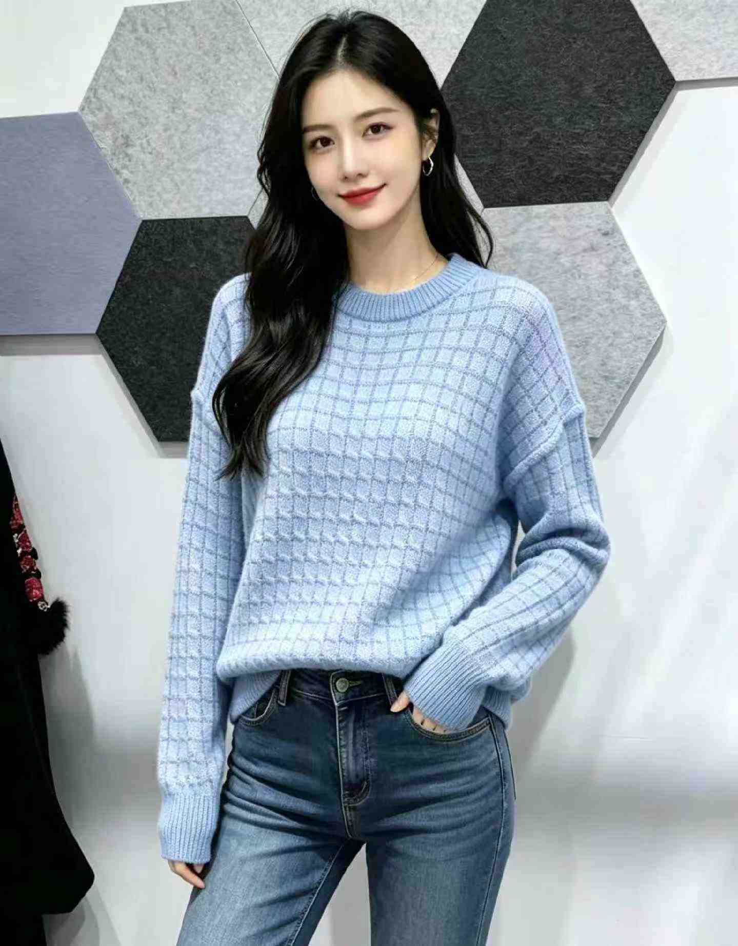 385 Pcs Autumn Winter New Korean Loose Crew Neck Pullover Sweater - Image 7