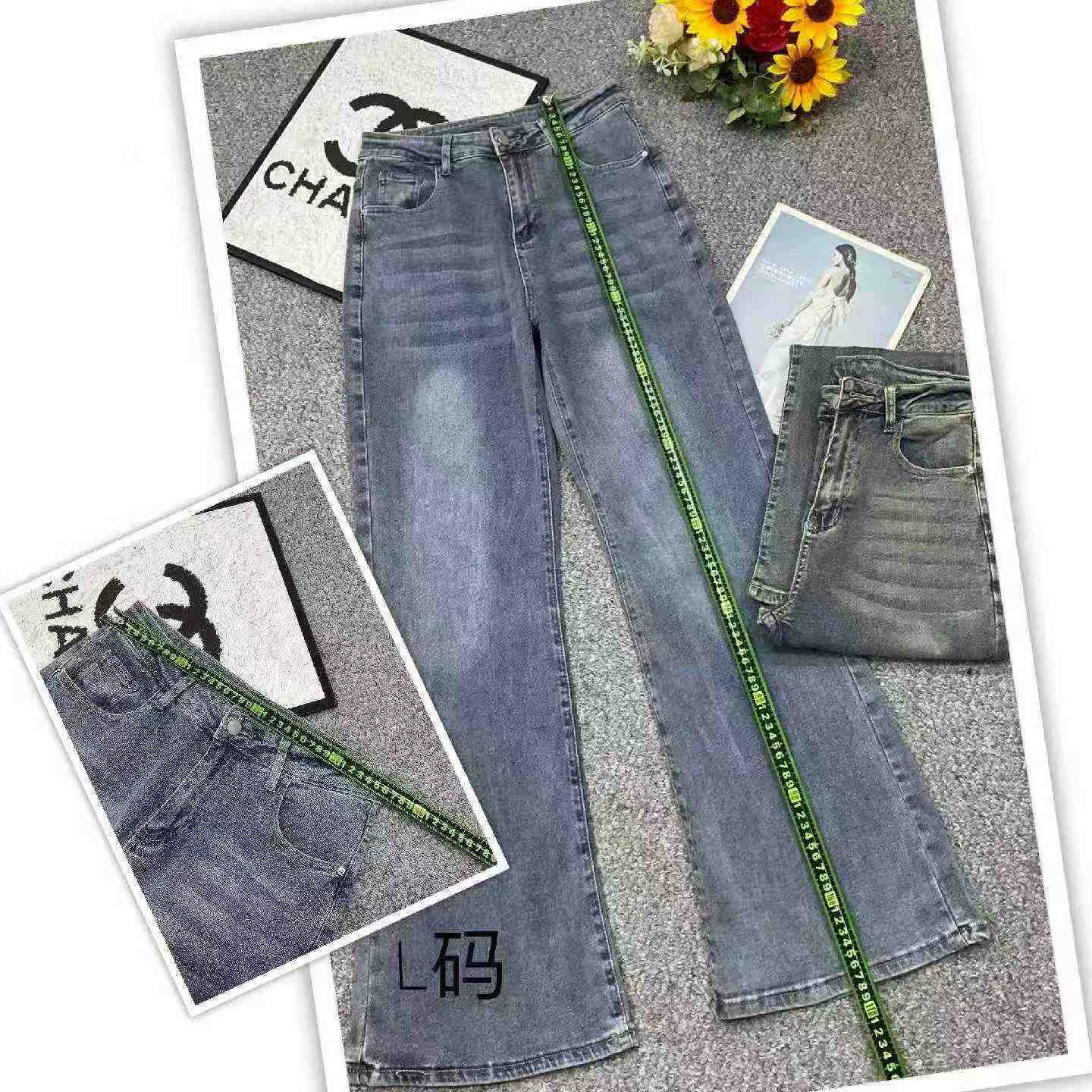 New Spring Summer Vintage Stretch Washed Cotton Flared Jeans 450 Pieces - Image 8