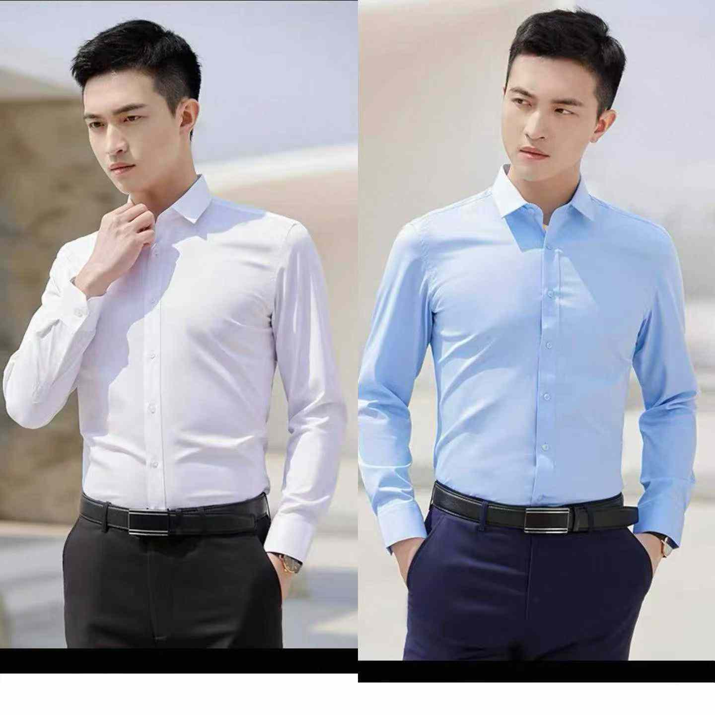 Men's Business Long Sleeve Shirts Stock, 6000 Pieces, Individually Packed, Sizes S-6XL - Image 2
