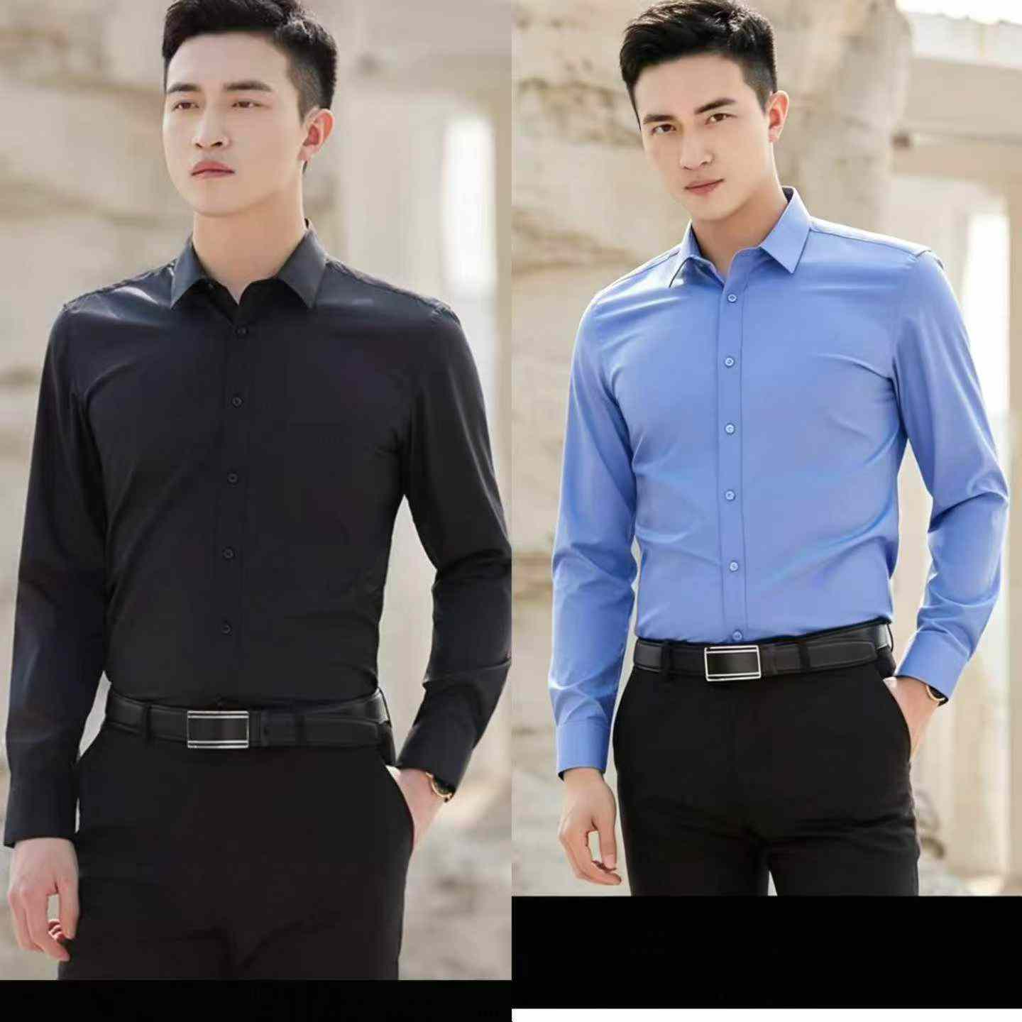 Men's Business Long Sleeve Shirts Stock, 6000 Pieces, Individually Packed, Sizes S-6XL - Image 3