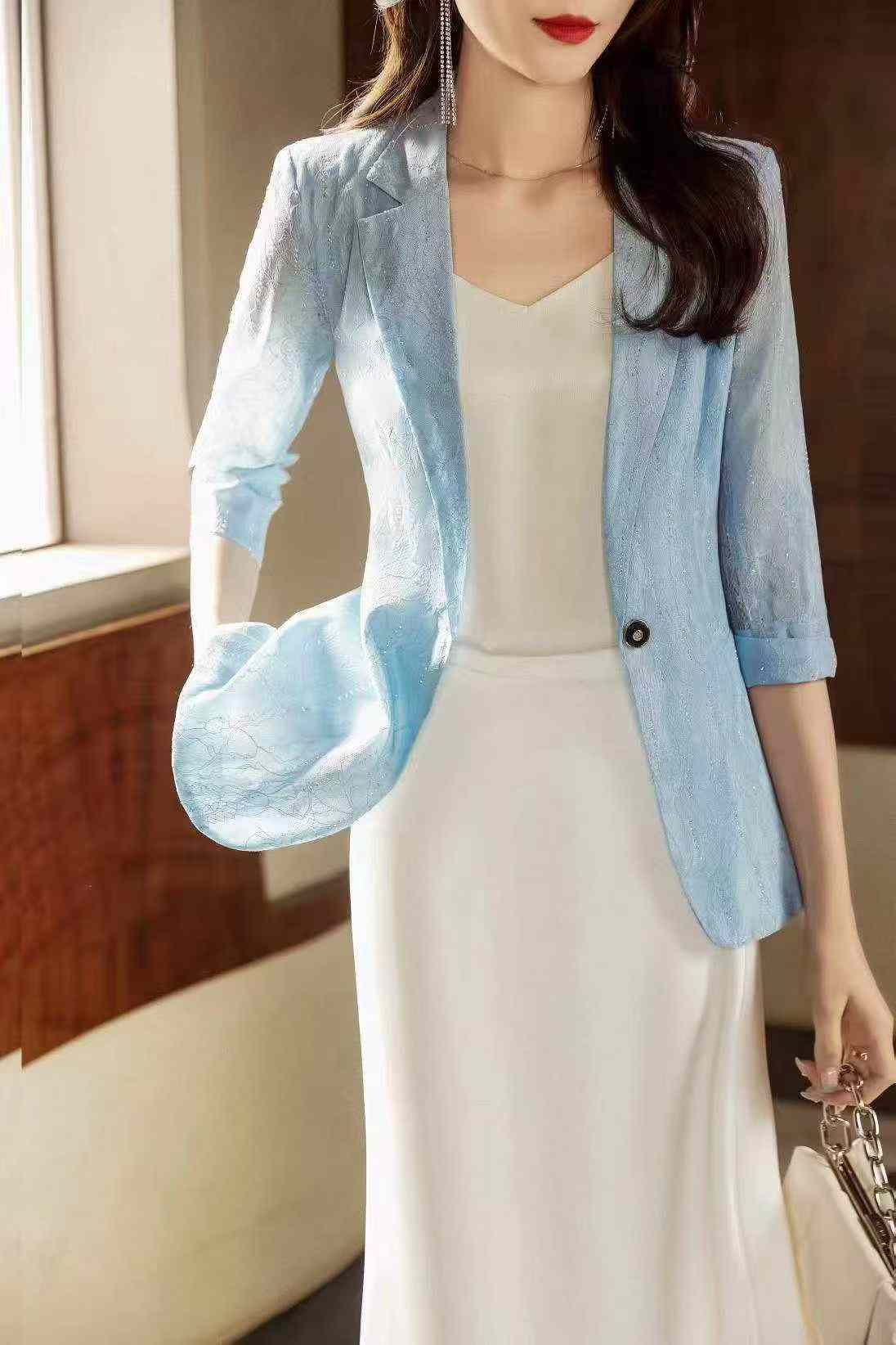 High Quality Women's Mid-sleeve Blazer, 3 Colors, S-4XL, 340 Pieces - Image 2