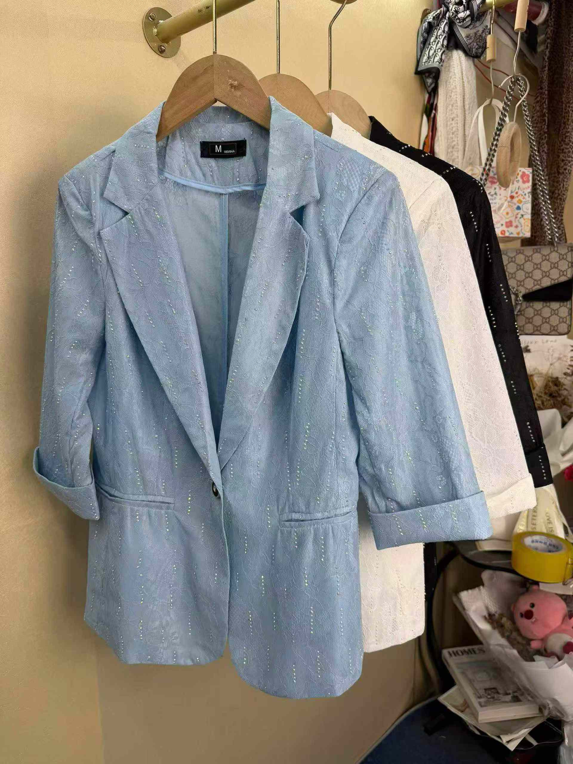 High Quality Women's Mid-sleeve Blazer, 3 Colors, S-4XL, 340 Pieces - Image 4