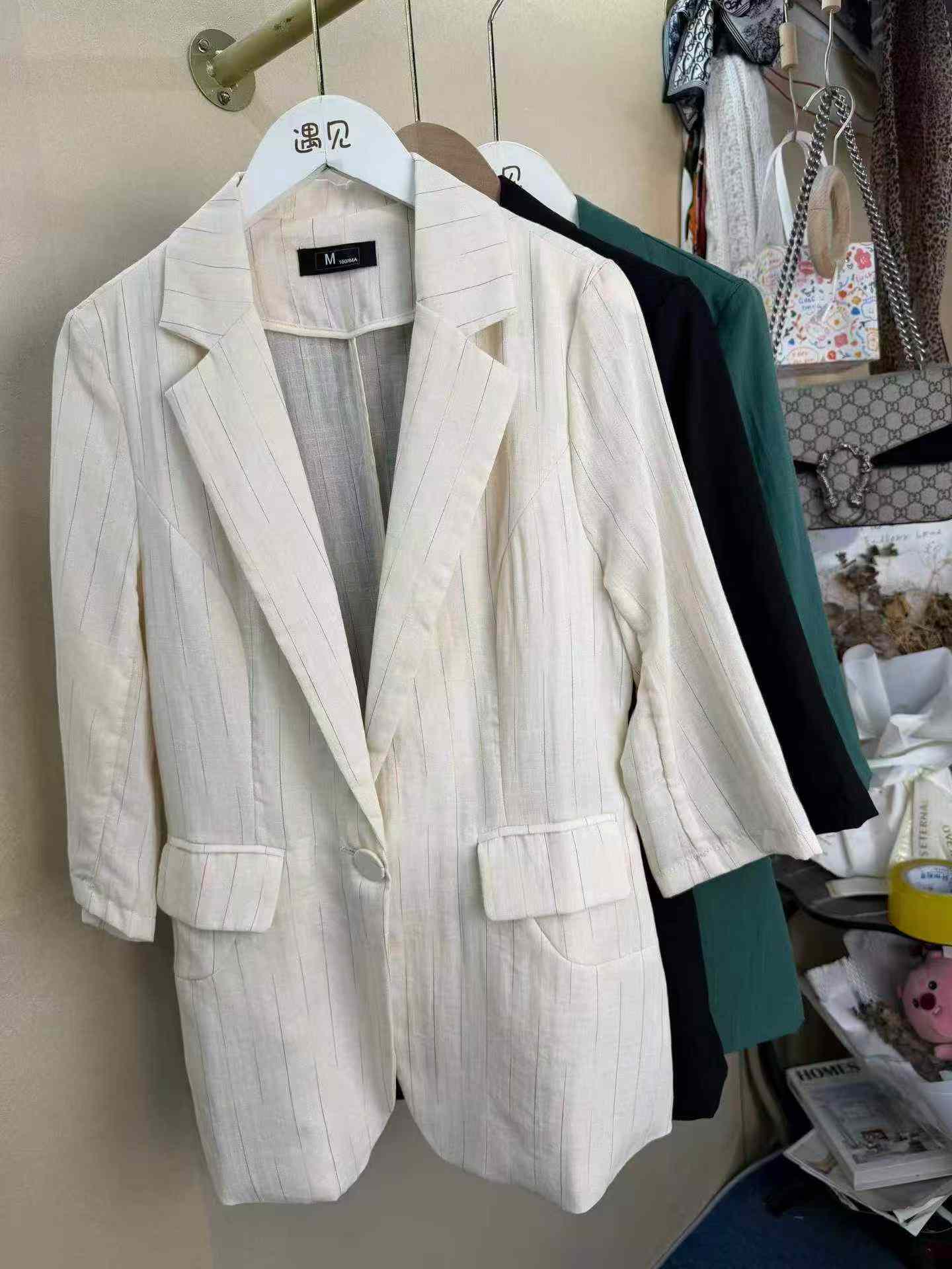 High Quality Women's Elbow Sleeve Blazer, 3 Colors, Factory Original Packing, S-4XL, Total 600 Pcs (285#601) - Image 3