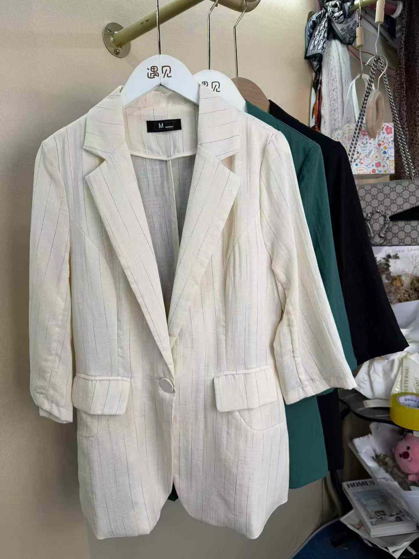 High Quality Women's Elbow Sleeve Blazer, 3 Colors, Factory Original Packing, S-4XL, Total 600 Pcs (285#601) - Image 7