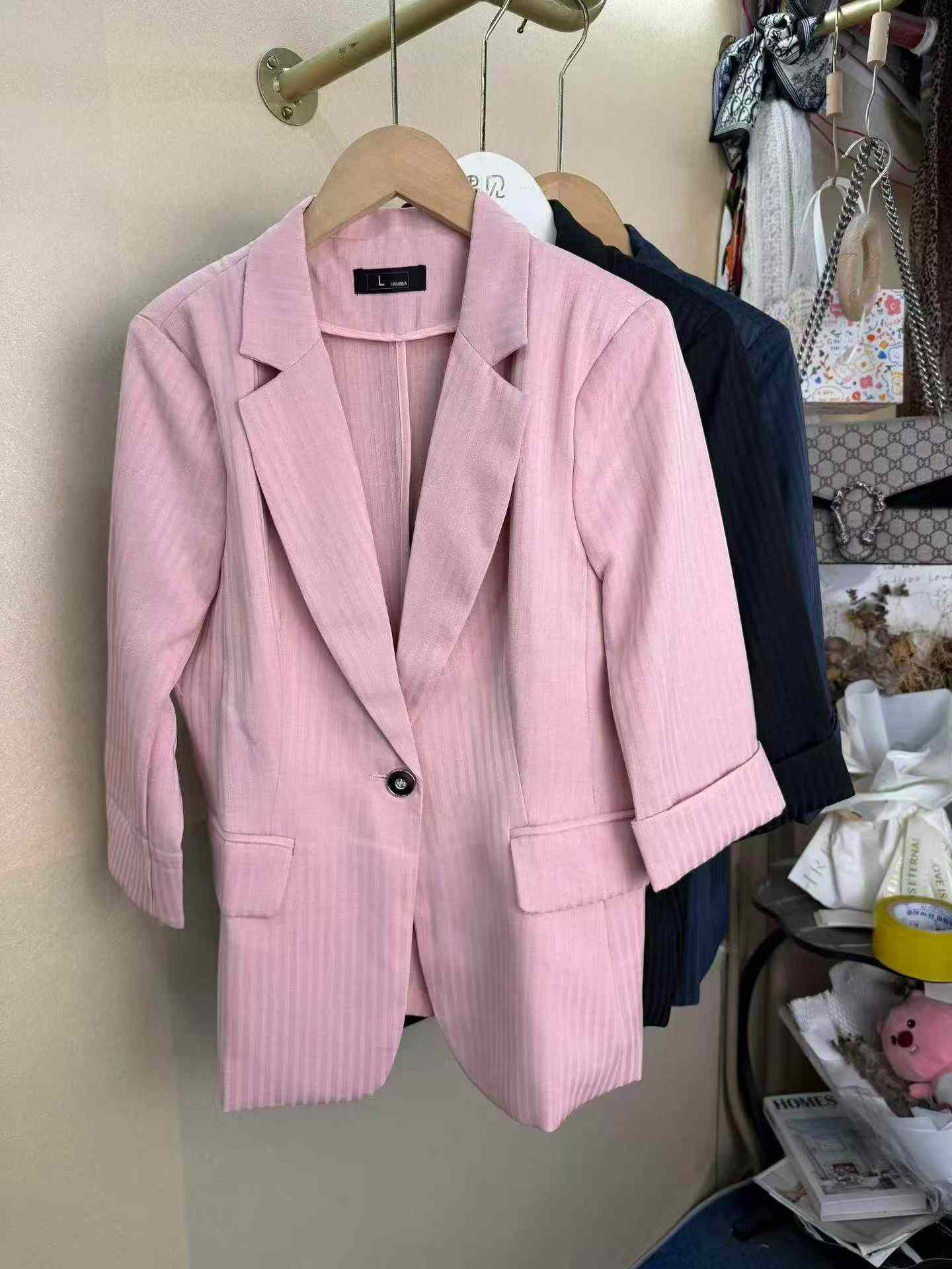 Women's Stylish Striped Half Sleeve Blazer, 320 Pieces Total - Image 5