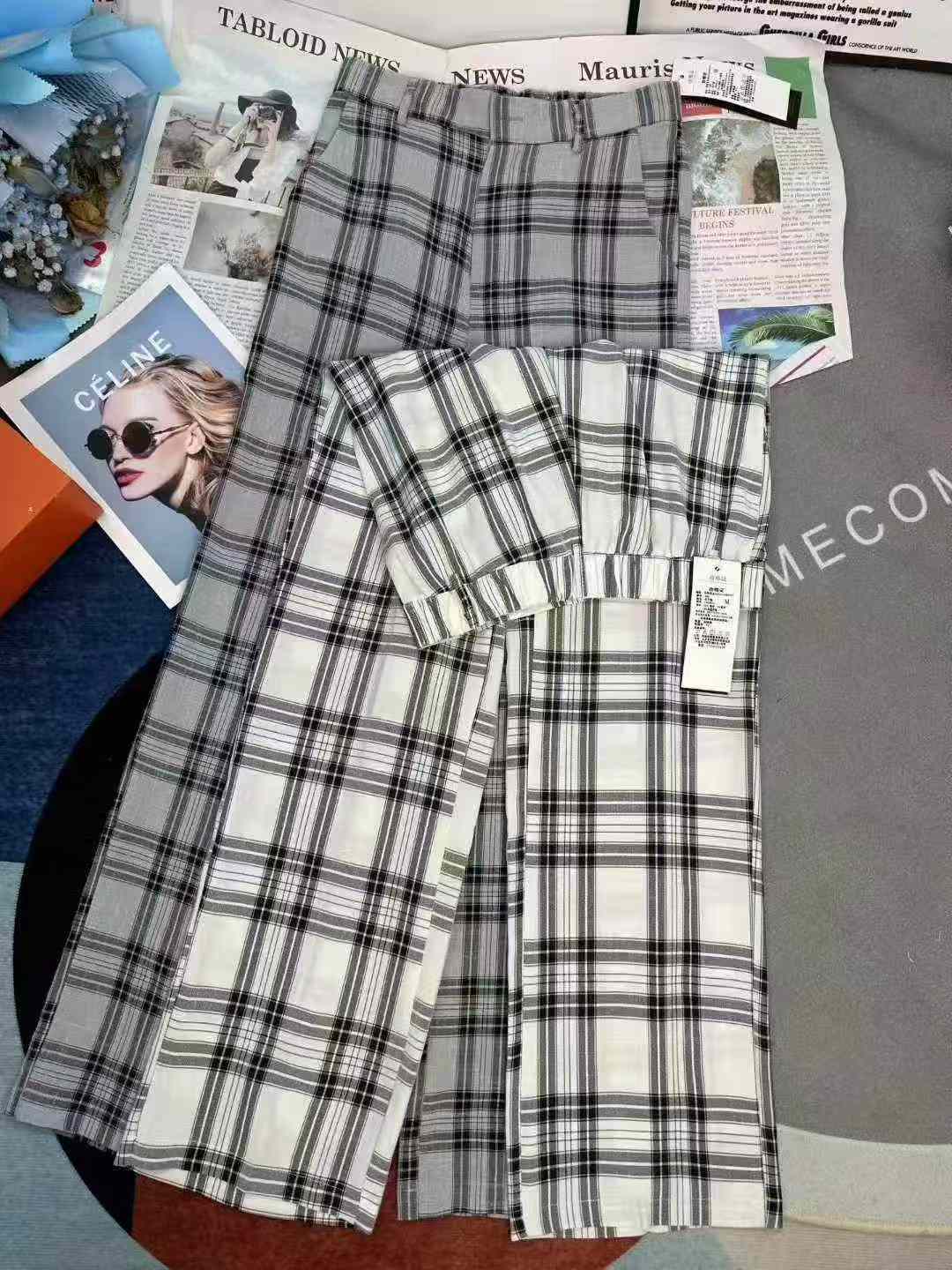 Seluar Kasual Panjang Paras Lantai Longgar Pinggang Tinggi Tipis Musim Panas, 140 Keping, 2 Warna, S-2XL, Pembungkusan Individu - Image 5