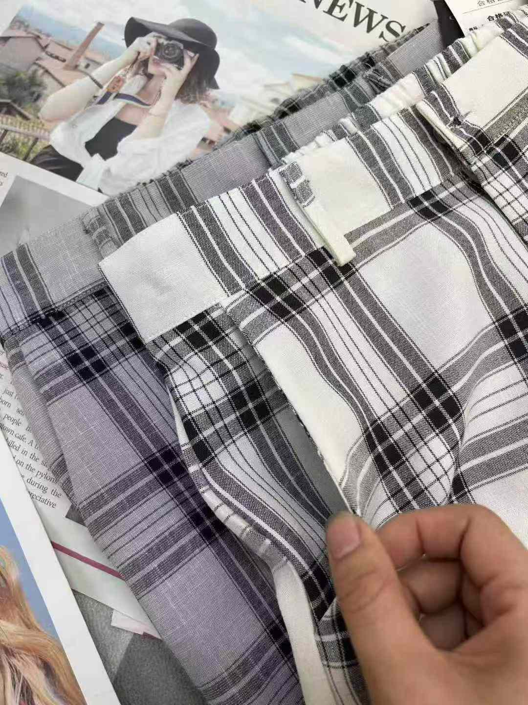 Seluar Kasual Panjang Paras Lantai Longgar Pinggang Tinggi Tipis Musim Panas, 140 Keping, 2 Warna, S-2XL, Pembungkusan Individu - Image 9
