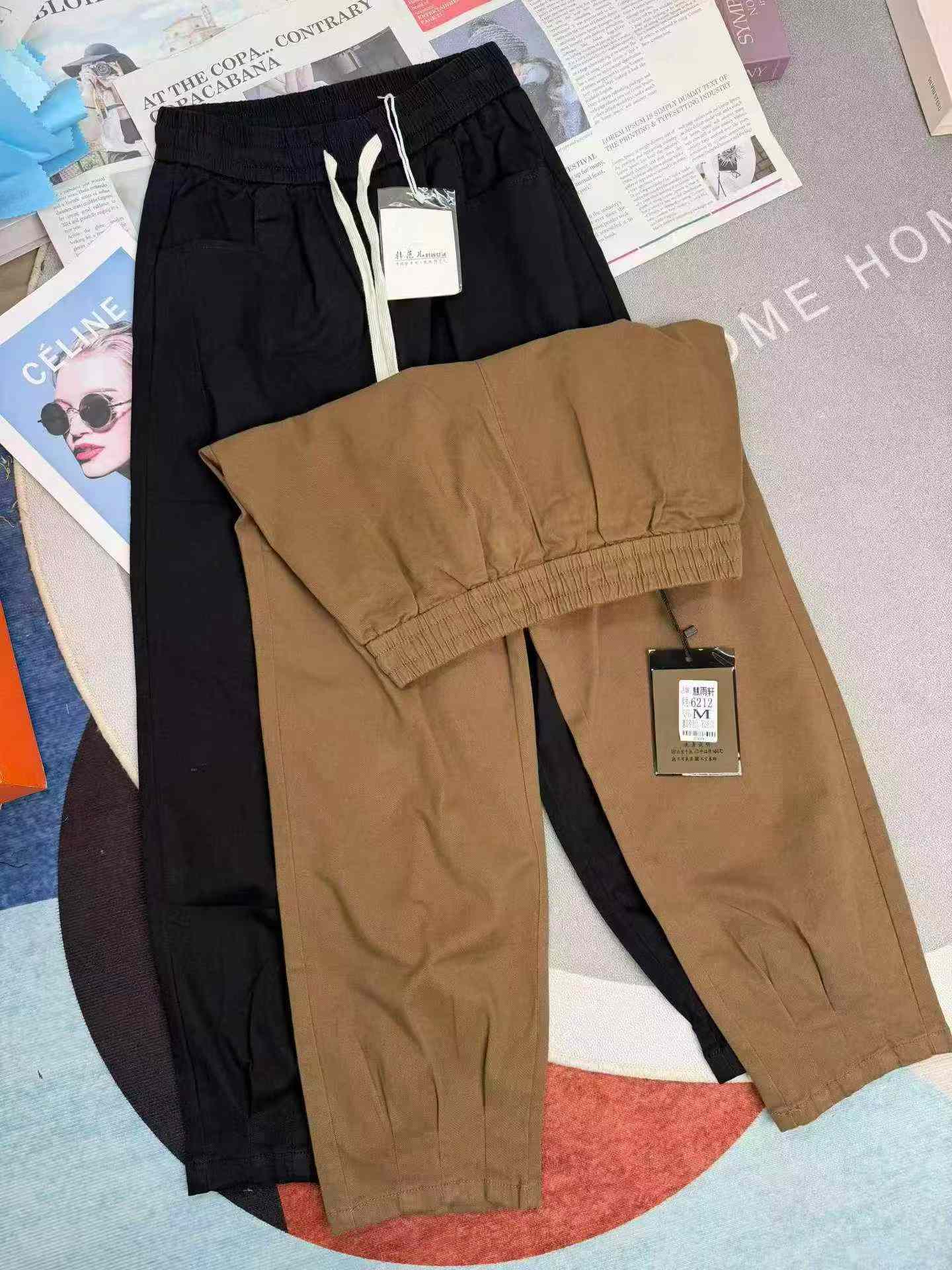 Japanese Trendy Washed Cotton Street Wide Leg Casual Pants, 1000 PCS, S-2XL, 2 Colors - Image 7