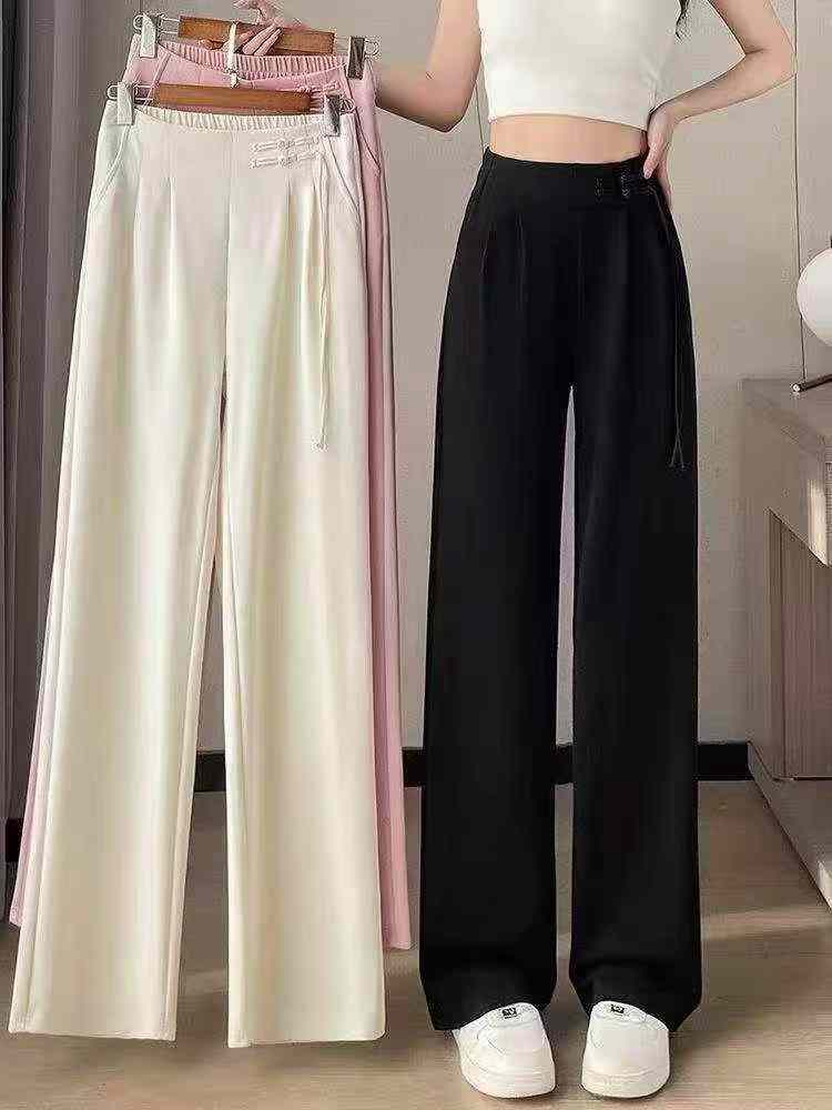 New Chinese Style High Waist Wide Leg Casual Women Pants, 600PCS, 2 Colors, SM Size, Individually Packed (8808#602) - Image 3