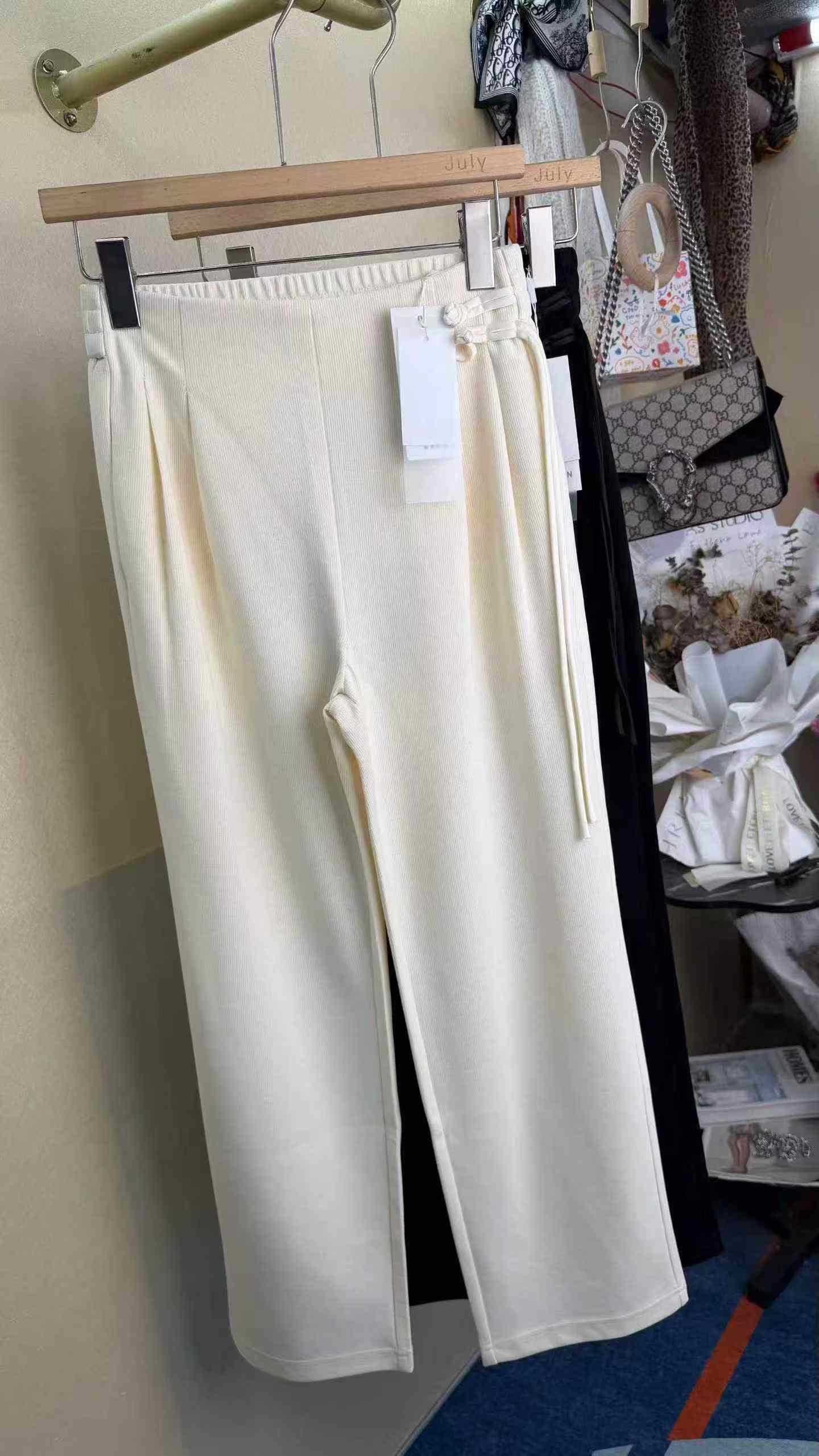 New Chinese Style High Waist Wide Leg Casual Women Pants, 600PCS, 2 Colors, SM Size, Individually Packed (8808#602) - Image 4