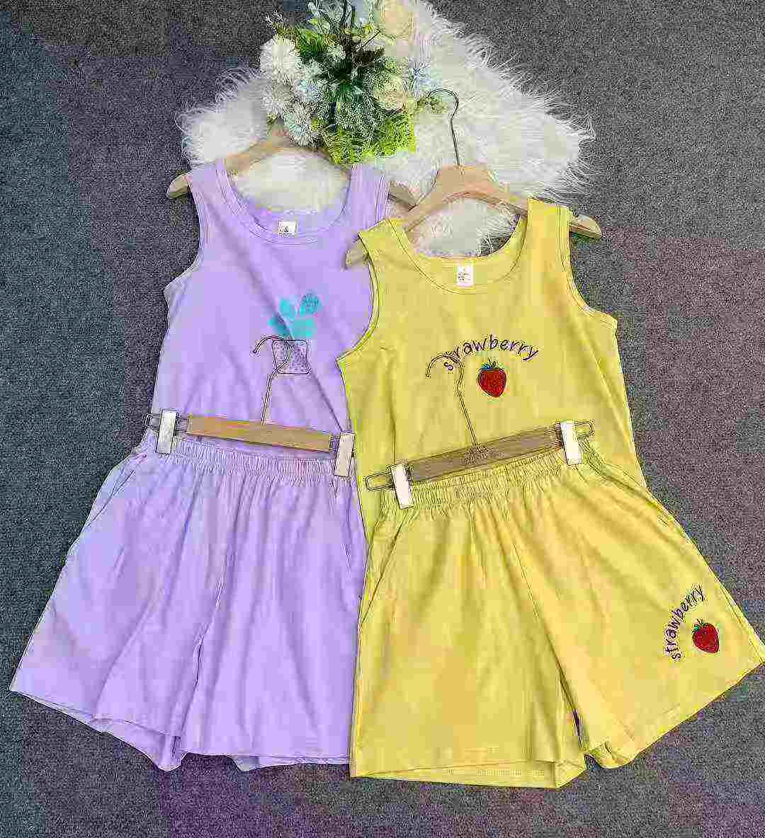 506 Sets Compact Cotton Printed Casual Vest Loungewear Set - Image 3